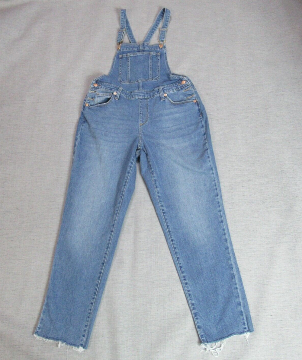 Universal Thread Overalls Womens Size 6 Blue Denim Raw Hem Country Skater Ranch